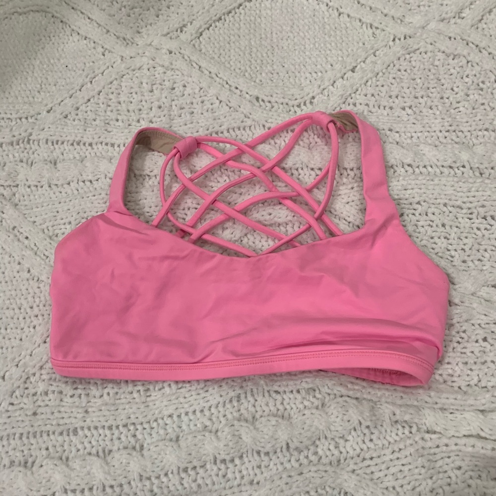 Pink Lululemon Free to be Serene Sports Bra